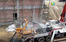 33米搅拌泵车农村建房施工视频
